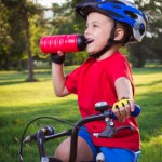 Little boy riding a bike